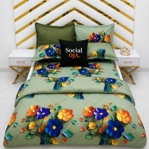 19c343a2-56a2-48ab-a623-ba82983ab583.jpeg Colourful Floral Flat Bedsheet with Pillowcases