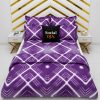 Purple/White Flat Bedsheet with Pillowcases