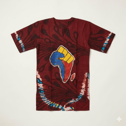 Gemini_Generated_Image_rf1lhdrf1lhdrf1l-1.png Dashiki Shirt / Dashiki Dress - African print top – Unisex - Red background