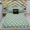 Mint Green Polka Dot Flat Bedsheet with Pillowcases