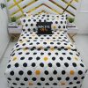 White Polka Dot Flat Bedsheet with Pillowcases