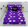 Purple Heart Style Flat Bedsheet with Pillowcases