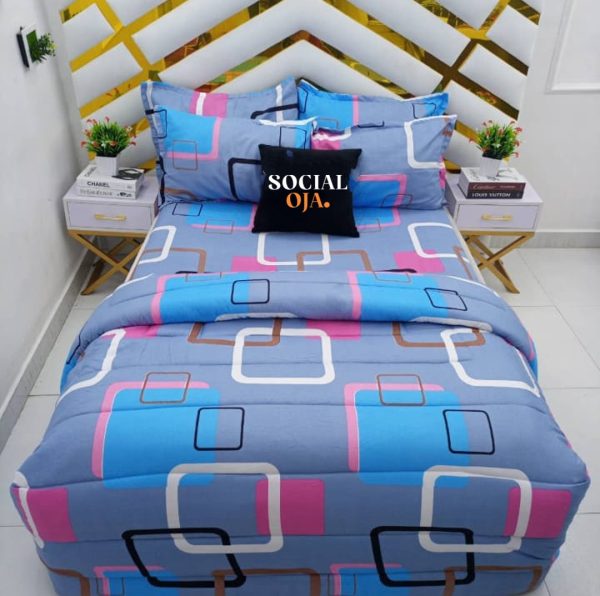 Block-Chain Flat Bedsheet and Pillowcase