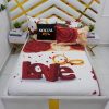 Love-Ring Floral Flat Bedsheet with Pillowcases