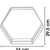 Hexagon Gold Decorative Mirror Tray Serving Platter (Large 34cm x 30cm x 5cm)