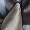 Luxury Champagne Gold Cushion Cover Piped in Black Satin 18x18