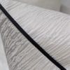 Ivory Ripple Cushion Cover, Piped in Black Satin 18x18  