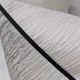 Ivory Ripple Cushion Cover, Piped in Black Satin 18x18  