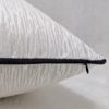 Ivory Ripple Cushion Cover, Piped in Black Satin 18x18  