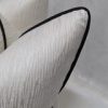 Ivory Ripple Cushion Cover, Piped in Black Satin 18x18  
