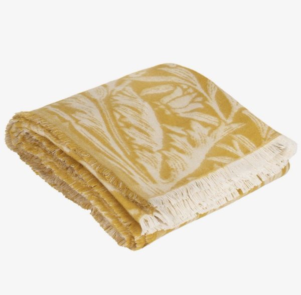 Acorn Tonal Jacquard Throw Gold