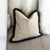 Marka Beige/Black Fringe Cushion Cover