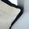 Marka Beige/Black Fringe Cushion Cover