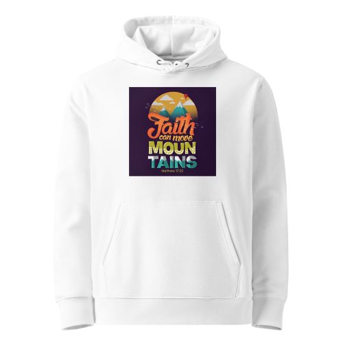unisex-essential-eco-hoodie-white-front-6689203ca13f2.jpg Faith Can Move Mountain - Unisex